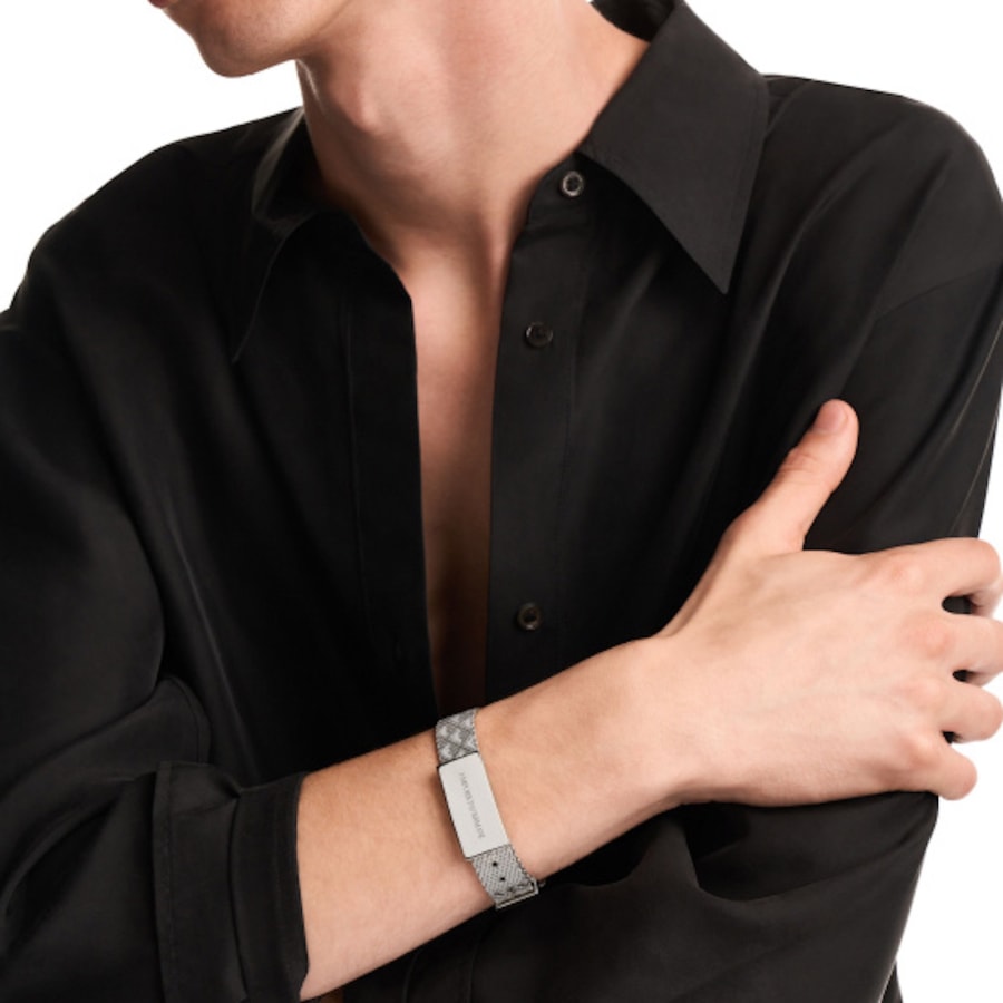 Emporio Armani Stainless Steel ID Bracelet Silver | Mainline